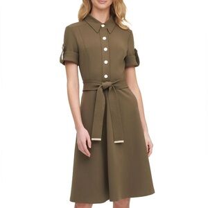 Tommy Hilfiger Olive Green Shirt Dress